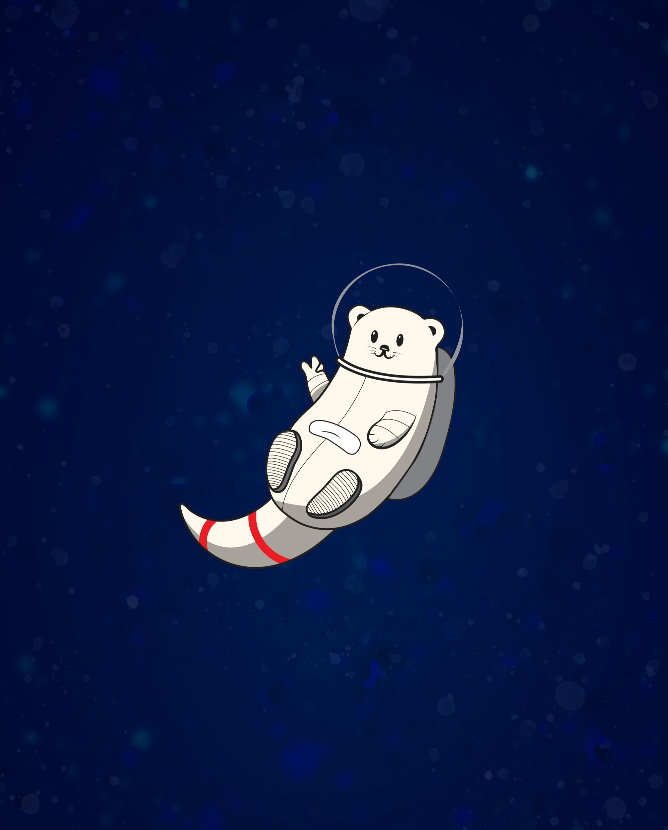Astronaut Otter Illustration